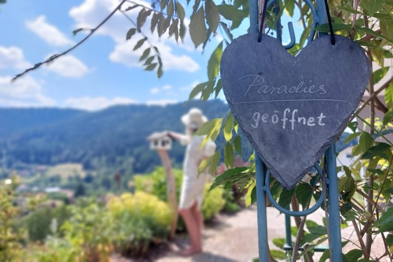 Ferienwohnung Schöne Zeiten Baiersbronn, Ausblick Gartenterrasse